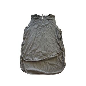 Pebby Forevee Women Charcoal Gray Mineral Wash Muscle Tank Top L/XL Cotton